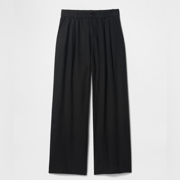 NWT! GAP Black 365 High Rise Linen-Blend Trousers - Multiple 🔹 - Picture 6 of 12
